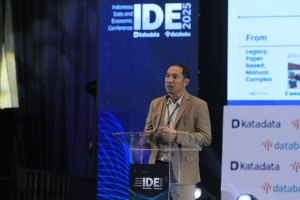 Head of Enterprise Data Management & Analytics BRI, Ajutorius Pinem, dalam acara The Indonesia Data and Economic Conference (IDE) Katadata di Jakarta,