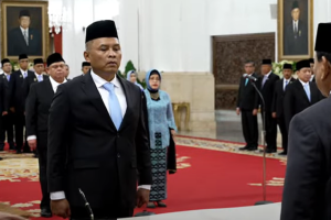 Kepala BSSN Nugroho Sulistyo Budi saat pelantikan di Istana Negara, Jakarta, Rabu (19/2). Foto: Youtube/Sekretariat Presiden