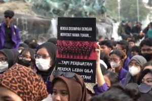 Demonstrasi Indonesia Gelap di Jakarta, Kamis (20/2).