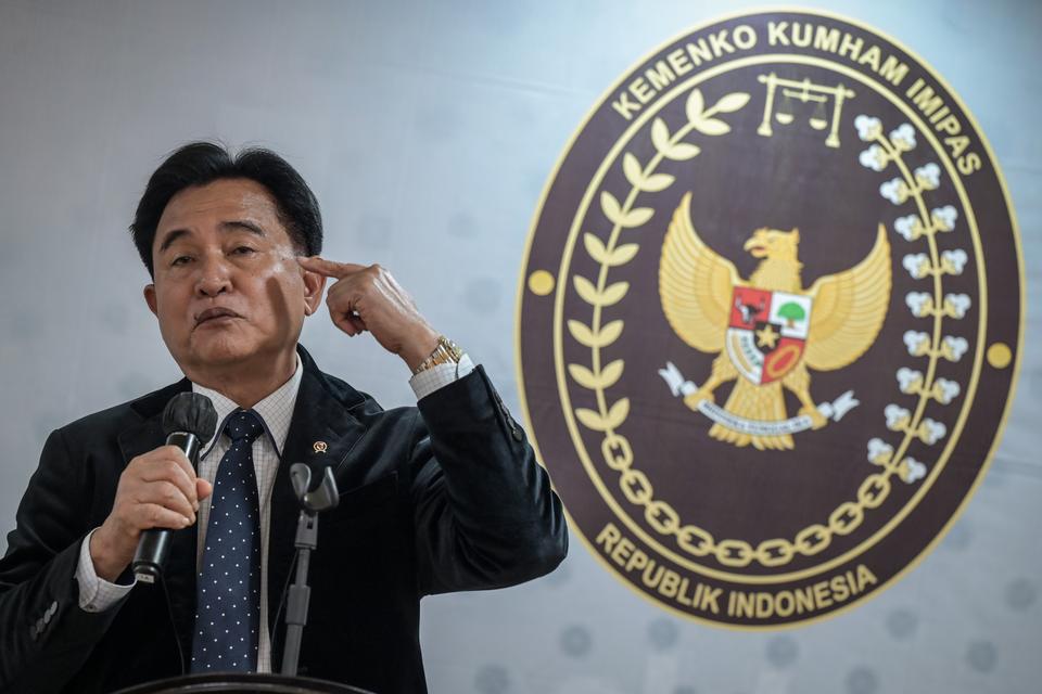 Menteri Koordinator Hukum, HAM, Imigrasi dan Pemasyarakatan (Menko Kumham Imipas) Yusril Ihza Mahendra.