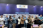 Peluncuran pedoman Publisher Right di Kantor Kementerian Komunikasi dan Digital (Komdigi), Senin (10/3). 