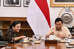 Menteri Keuangan Sri Mulyani dan Presiden Prabowo Subianto
