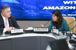 Global Head of Licensing and International Regulatory Affairs Amazon Project Kuiper Gonzalo de Dios dan Menteri Komdigi Meutya Hafid
