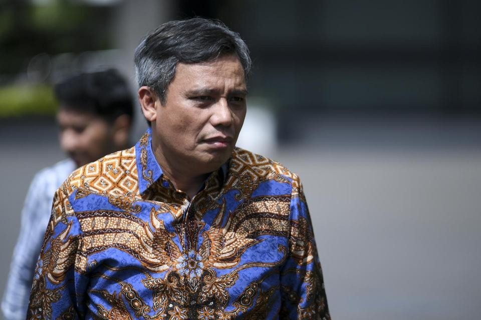 Direktur Utama BTN Nixon LP Napitupulu bersiap mengikuti rapat yang dipimpin Presiden Prabowo Subianto di Istana Kepresidenan, Jakarta, Jumat (21/3/2025).