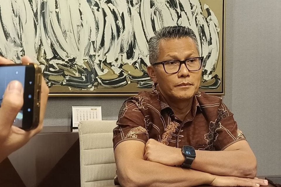 Juru Bicara Kementerian Perindustrian (Kemenperin) Febri Hendri Antoni Arif ditemui Jakarta, Kamis (10/4/2025).