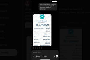 Prompt untuk membuat setruk transfer uang ke rekening pakai ChatGPT