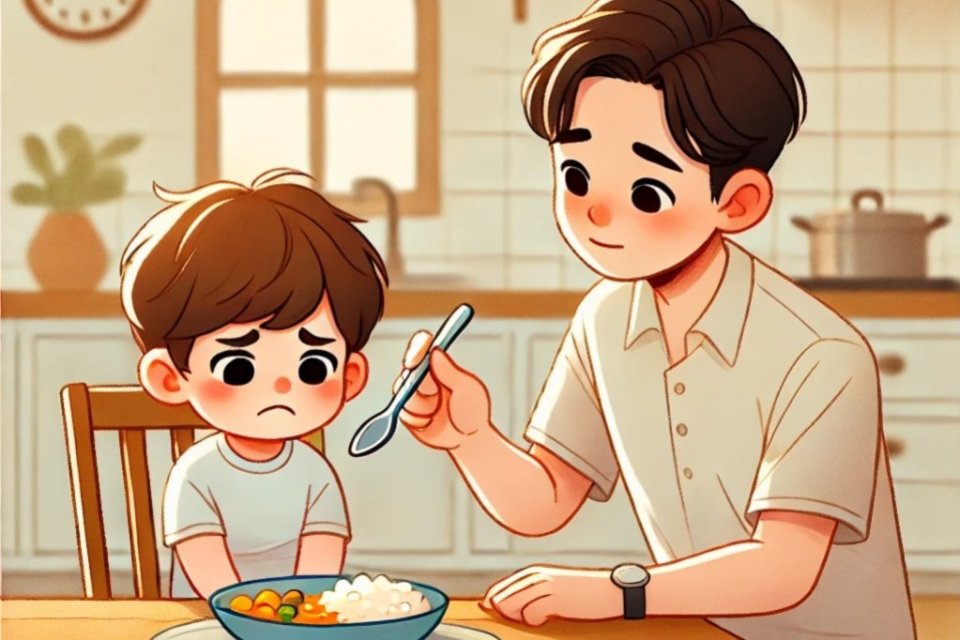 Ilustrasi Makan Anak