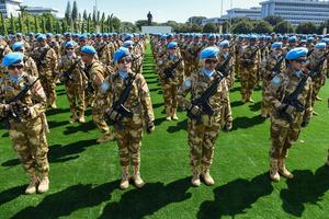 Upacara penyambutan Satgas TNI Kontingen Garuda UNIFIL TA 2024