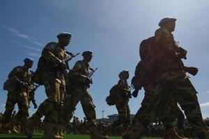 Upacara penyambutan Satgas TNI Kontingen Garuda UNIFIL TA 2024