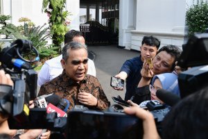 Sekretaris Jenderal Partai Gerindra Ahmad Muzani di Istana Kepresidenan, Jakarta, Selasa (29/4).