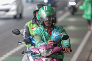 Ilustrasi Ojek Online Grab (Katadata/Fauza)
