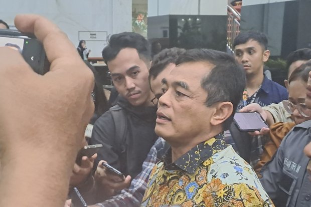 Direktur Jenderal (Dirjen) Pajak, Djaka Budi Utama di gedung Kemenkeu Jakarta pada Jumat (23/5). 