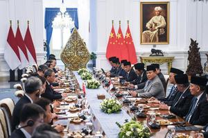 Pertemuan bilateral Indonesia-China di Istana Merdeka
