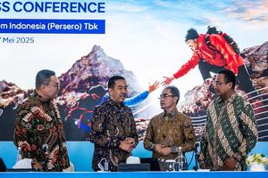 Konferensi pers hasil RUPST Telkom Indonesia