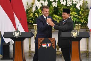 Pernyataan pers Presiden Prabowo dan Presiden Emmanuel Macron