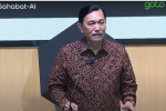 Ketua DEN Luhut Binsar Pandjaitan saat peluncuran versi terbaru Sahabat-AI