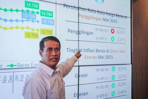 Konferensi pers soal stok dan harga beras
