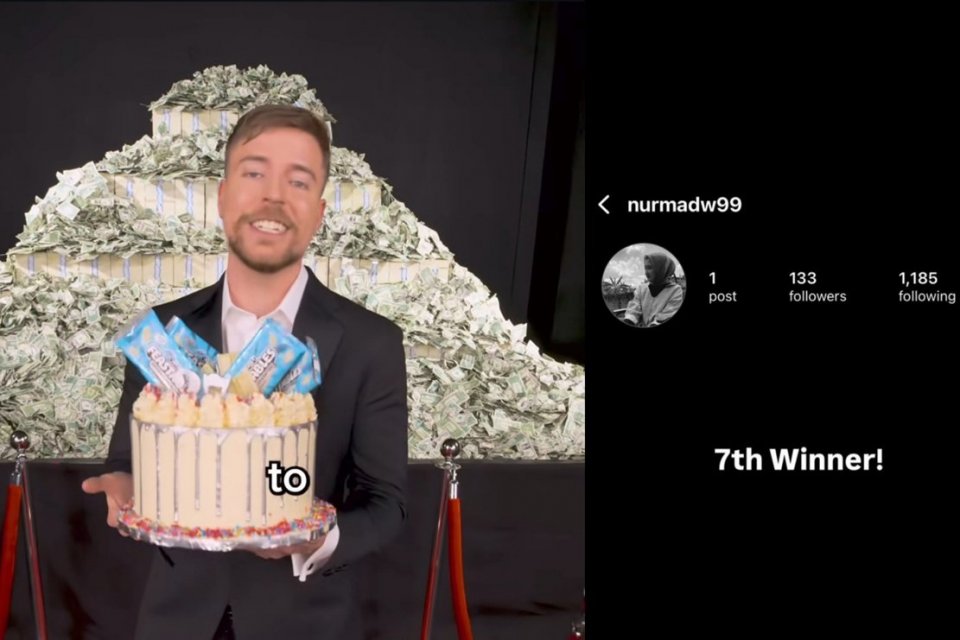 Netizen Indonesia disebut dapat hadiah US$ 50 ribu dari YouTuber MrBeast,