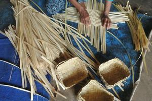 Besek pengganti plastik untuk daging kurban