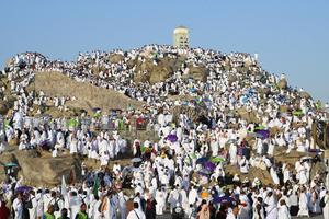 Kaum Muslim padati Jabal Rahmah jelang wukuf