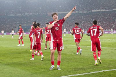 Indonesia menang atas China di Kualifikasi Piala Dunia 2026 Zona Asia (Foto: Katadata/Fauza Syahputra)