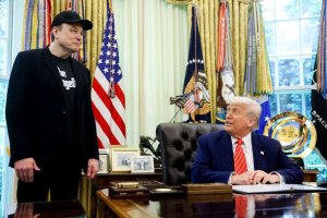 Presiden Amerika Serikat Donald Trump bersama Elon Musk di Gedung Putih