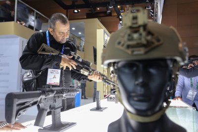 Pameran Indo Defence Expo dan Forum 2025 (Foto: Katadata/Fauza Syahputra)