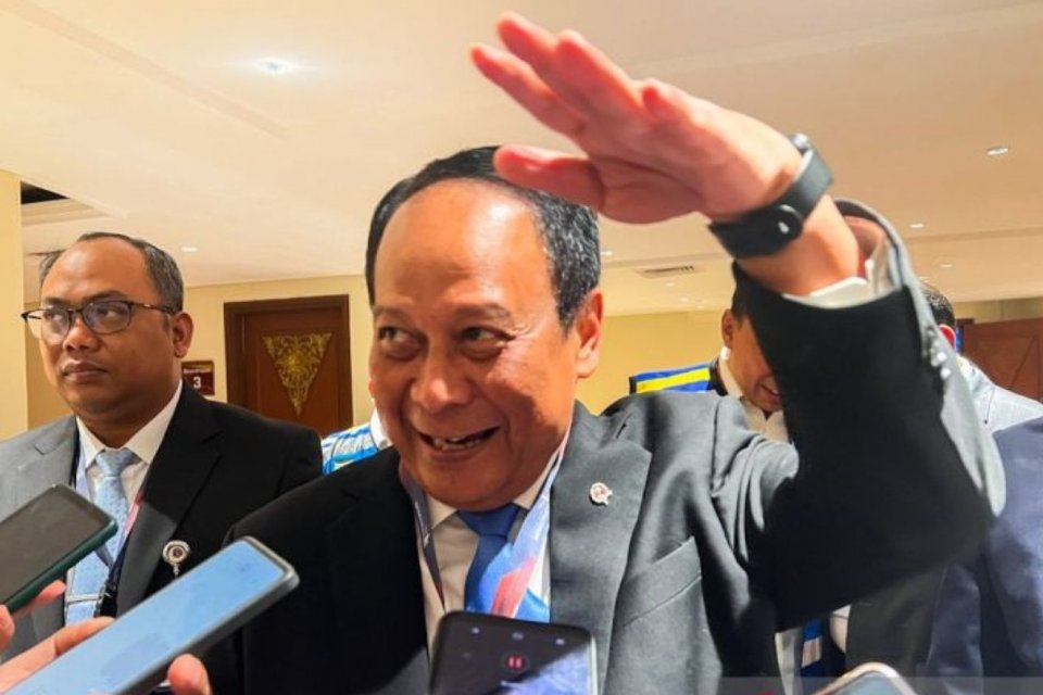 Wakil Menteri Perhubungan (Wamenhub) Suntana menjawab pertanyaan awak media ditemui di sela acara International Conference on Infrastructure (ICI) 2025 di Jakarta, Rabu (11/6/2025).