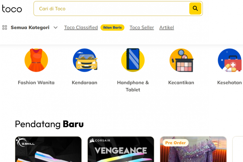 TOCO, SHOPEE, TOKOPEDIA,