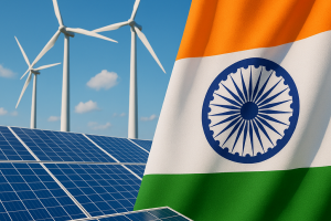 Ilustrasi energi terbarukan di India