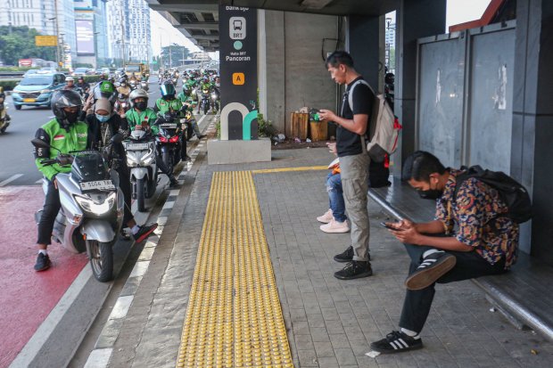 Kemenhub Berencana naikkan tarif ojek online hingga 15% (Foto: Katadata/Fauza Syahputra)