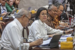 Rapat Kerja Komisi XI DPR dengan Kemenkeu, Menteri PPN/Kepala Bappenas dan Gubernur Bank Indonesia (Foto: Katadata/Fauza Syahputra)
