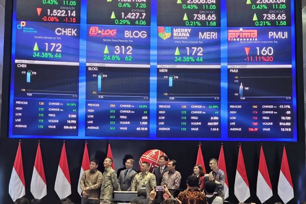 Empat emiten IPO di BEI: PMUI, BLOG, CHEK, dan MERI Kamis (10/7).