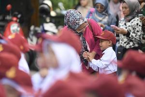 Hari pertama sekolah tahun ajaran baru di Samarinda