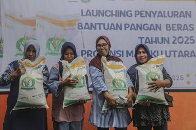 Penyaluran bantuan pangan beras di Ternate