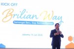 Direktur Utama BRI, Hery Gunardi, memberikan sambutan dalam acara kick-off BRILiaN Way di Menara BRILiaN, Jakarta, Senin (14/07).