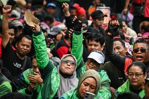 Unjuk rasa pengemudi ojek online di Jakarta