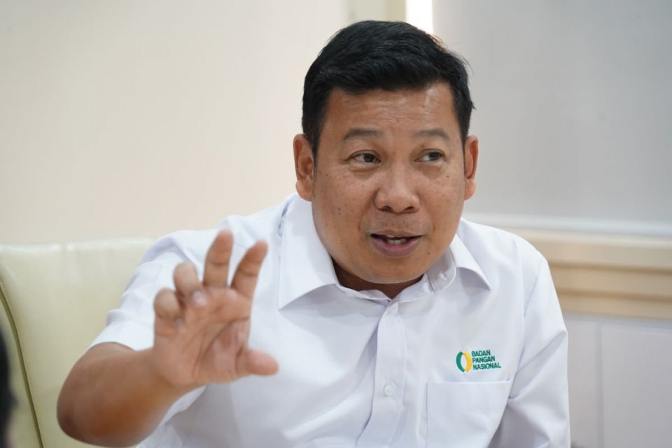Kepala Badan Pangan Nasional (Bapanas) Arief Prasetyo Adi dalam wawancara khusus dengan tim Katadata, di kantornya, Jakarta, Jumat (18/7).