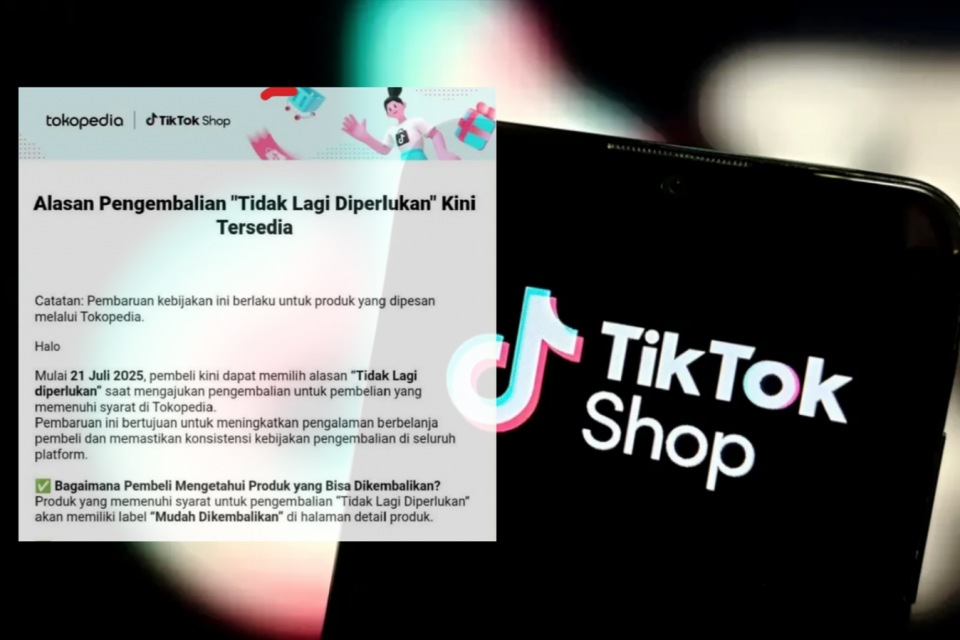 TikTok Shop by Tokopedia perbolehkan retur barang yang tidak dibutuhkan lagi,