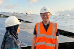 Presiden Asian Development Bank Masato Kanda tengah menyampaikan statment usai melakukan kunjungan di PLTS Sengkol, Lombok Tengah, Nusa Tenggara Barat