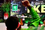 Presiden Prabowo Subianto saat berpidato dalam acara Hari Lahir (Harlah) Ke-27 PKB di Jakarta, Rabu (23/7/2025) malam.