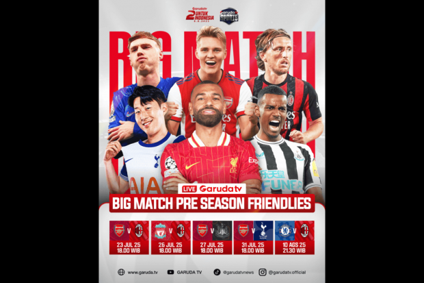 Garuda TV merayakan HUT ke-2 dengan menayangkan langsung big match pramusim klub elite Eropa, bekerja sama dengan Reddentes Sports.
