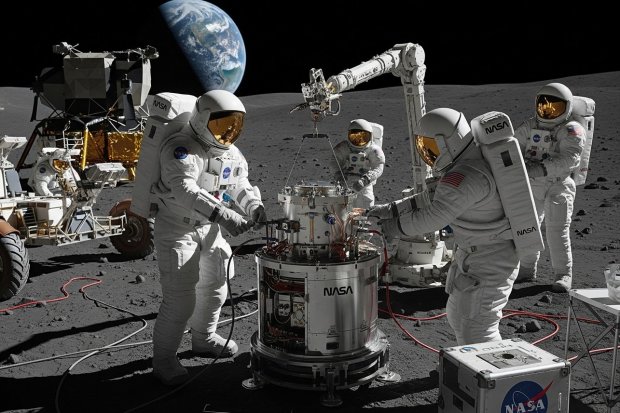 Ilustrasi NASA bangun reaktor nuklir di Bulan