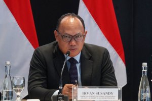 Konferensi Pers dalam rangka 48 tahun diaktifkannya kembali Pasar Modal Indonesia (Foto: Katadata/Fauza Syahputra)