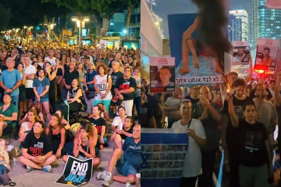 Ribuan warga Israel demo tolak rencana kuasai gaza, ribuan warga israel demo PM netanyahu,