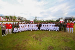 Upacara Penurunan Bendera di IKN