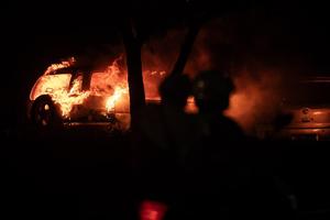 Aksi demo di depan Mako Brimob Kwitang