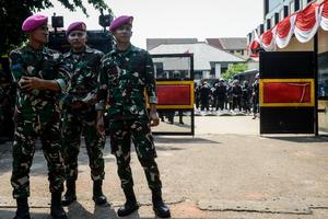 TNI AL jaga Mako Brimob Polda Metro Jaya