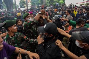 Aksi unjuk rasa di Mako Brimob Kwitang