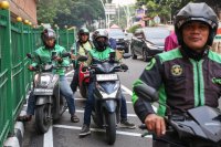 Pemerintah Beri Diskon 50% Iuran BPJS Ketenagakerjaan Untuk Ojol (Foto: Katadata/Fauza)